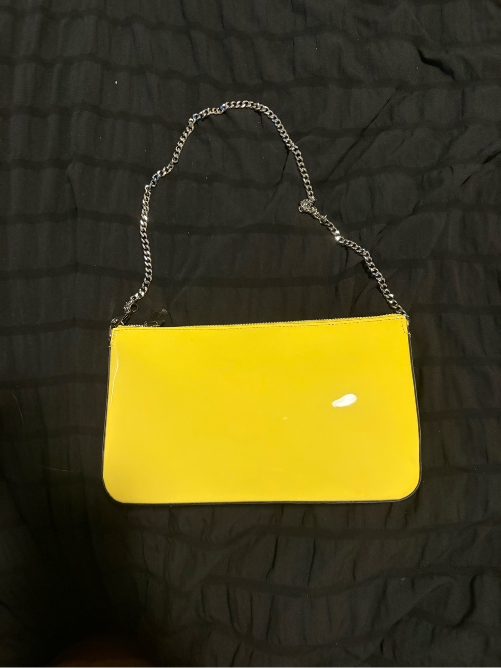 Christian Louboutin Yellow Patent Chain Clutch